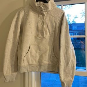 Agolde Grey Quarter Button Hoodie - Size M